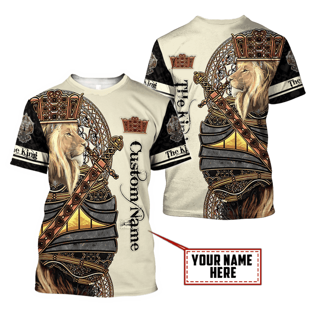 Summer Collection - Customized Name King Lion 3D All Over Printed Unisex Shirts