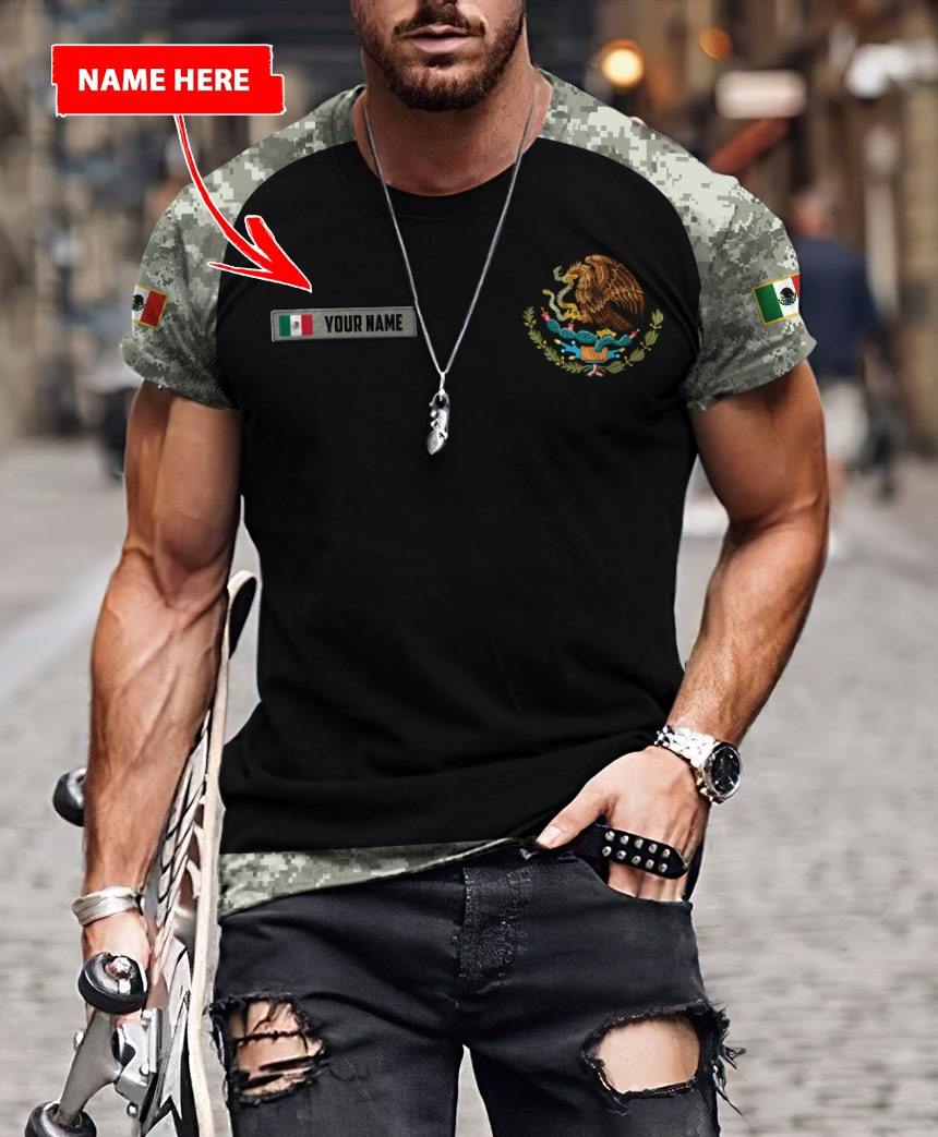 Mexico Coat Of Arms no03 Personalized Name 3D Unisex Hoodie