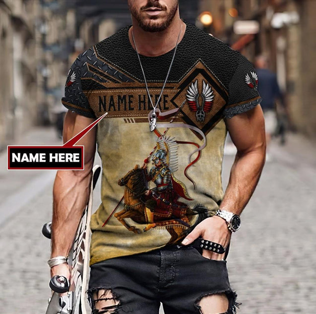 Premium Winged Hussars Metal Pattern Custom name 3D Printed Shirts