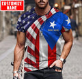 Customize Name Puerto Rico 3D All Over Printed Unisex Shirts