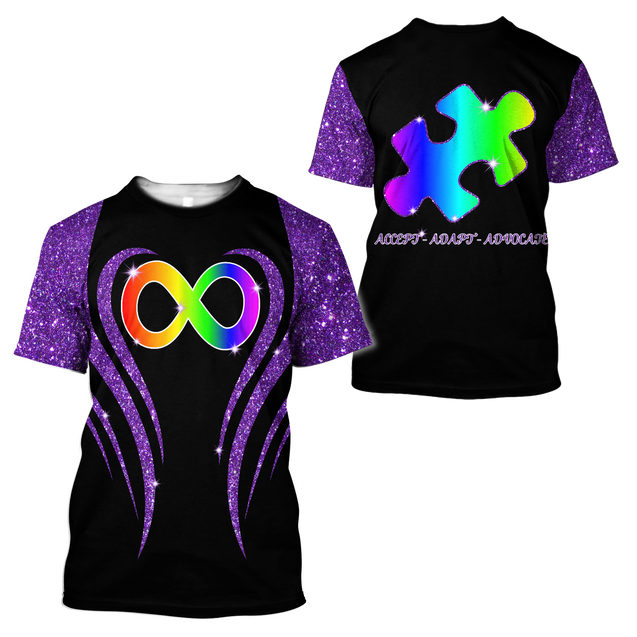 3D All Over Printed Autism Unisex Shirts Custom Name  XT