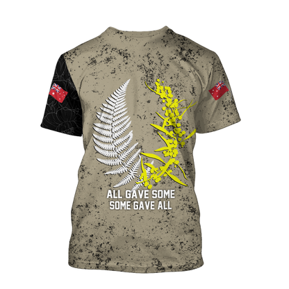 Anzac day in my heart Australia and Kiwi Veteran 3D print shirt