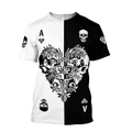 Ace Heart Skull Gothic Art 3D All Over Printed Unisex Shirts