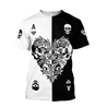 Ace Heart Skull Gothic Art 3D All Over Printed Unisex Shirts