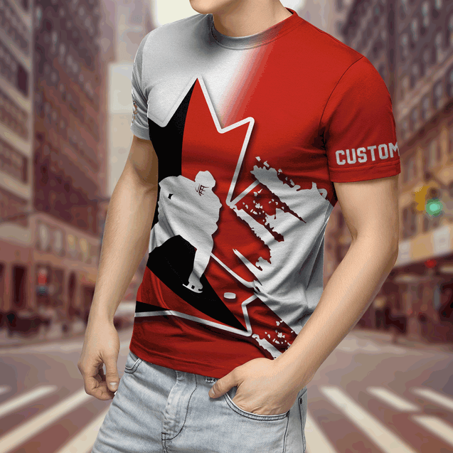 3D All Over Printed Hockey Canada Unisex Shirts VP25022102 Custom Name XT