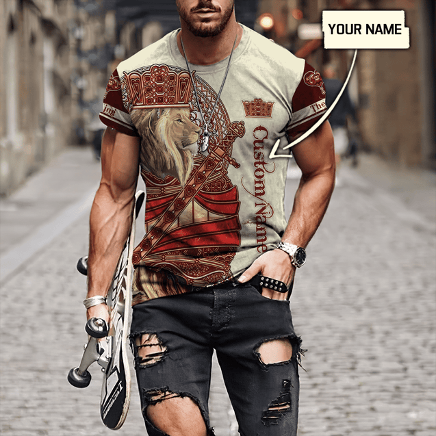 Summer Collection - Customized Name King Lion 3D All Over Printed Unisex Shirts