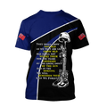 The ode fern-wattle Australia and Kiwi Veteran blue 3D print shirts