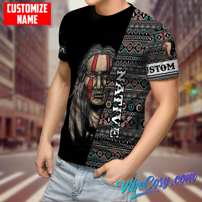 Customized Name Native American 3D All Over Printed Unisex Shirts
