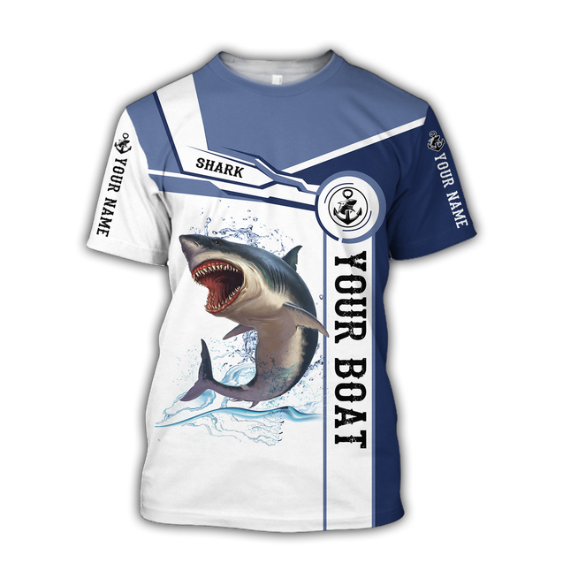 Custom name Shark fishing Catch and Release 3D Design print shirts