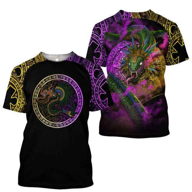 Gods of Mesoamerica - Quetzalcoatl Aztec Mexican 3D All Over Printed Unisex Shirts