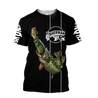 The great fish eats the small Black Fishing 3d print shirts