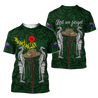 Lest We Forget Anzac Day Australia Golden Wattle And New Zealand Fern 3D Printed Shirts TN