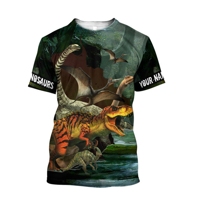 Customize Name Dinosaur 3D All Over Printed Unisex Shirts Dinosaur Species