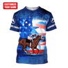 Personalized Name Horse Racing 3D All Over Printed Unisex Shirts American Rider