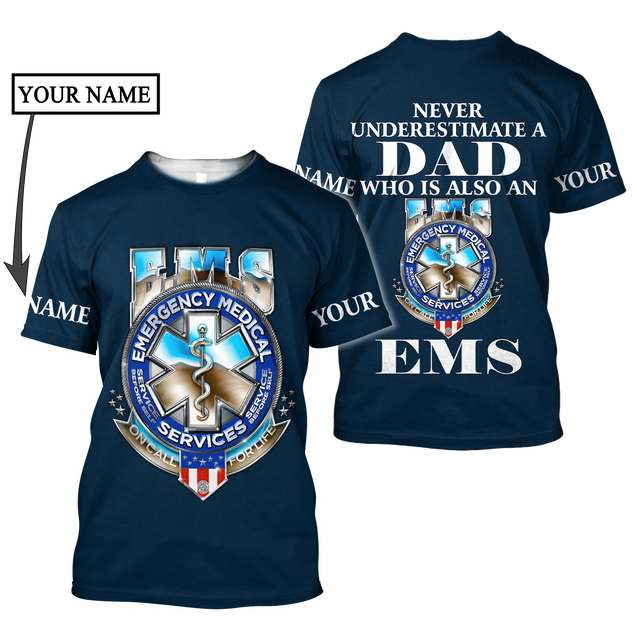 Premium EMS Personalized Name 3D All Over Printed Unisex Shirts