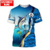 Custom name Marlin fishing Team Billfish 3D Design Printed Shirts