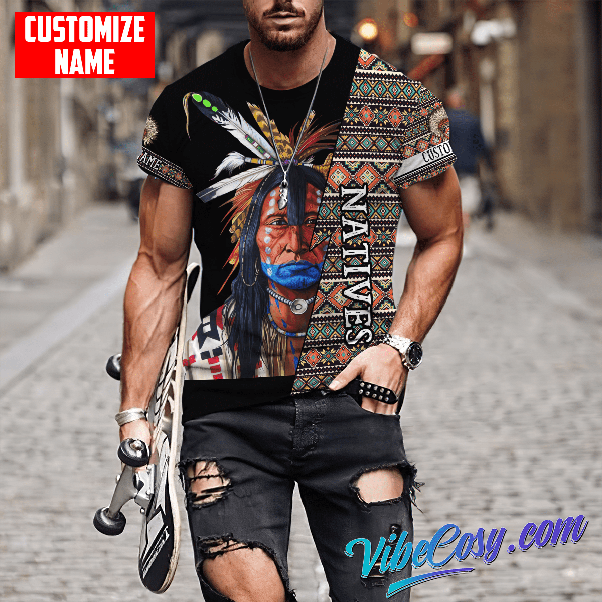 Customized Name Native American 3D All Over Printed Unisex Shirts