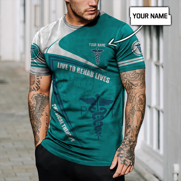 Personalized Name Physical Therapy 3D All Over Printed Unisex Shirts