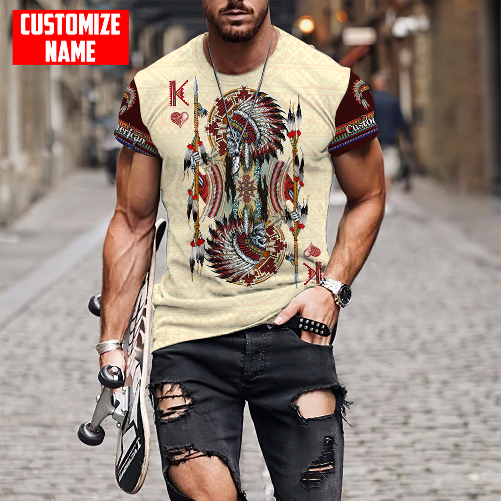 Customized name Native American 3D All Over Printed Unisex Shirts