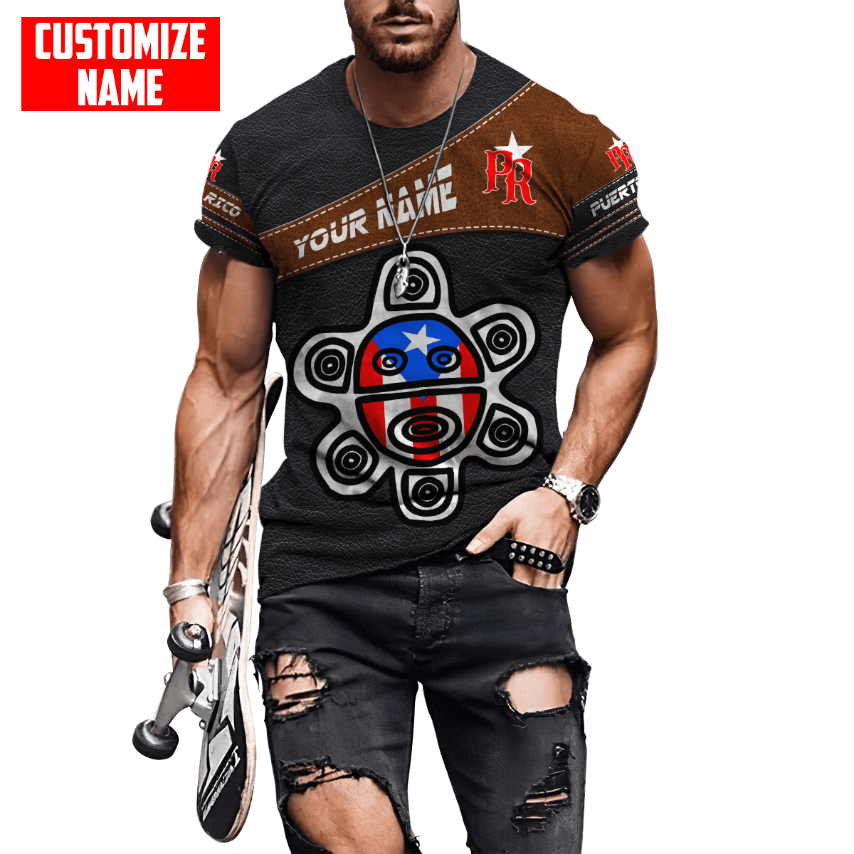 Customize Name Puerto Rico 3D All Over Printed Unisex Shirts