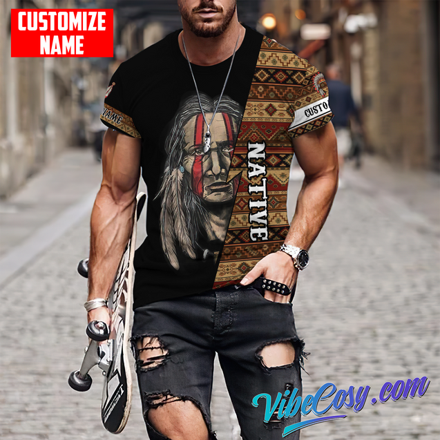 Customized name Native American 3D All Over Printed Unisex Shirts