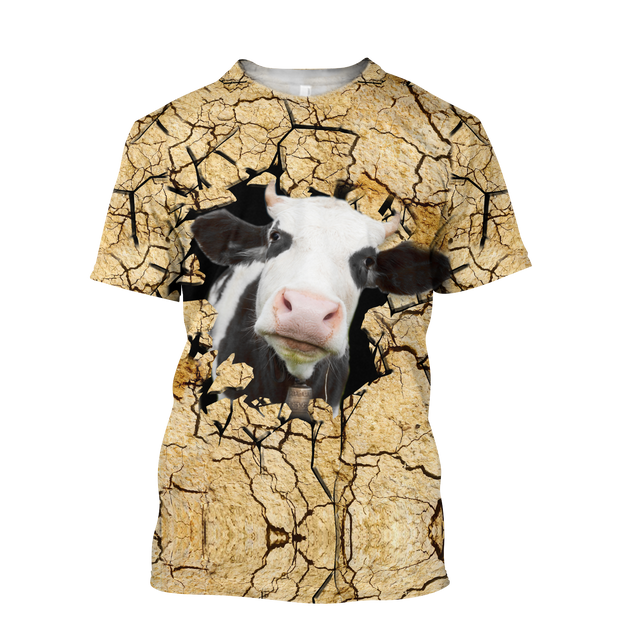 Dairy Cattle Cracks 3D Hoodie Shirt For Men And Women