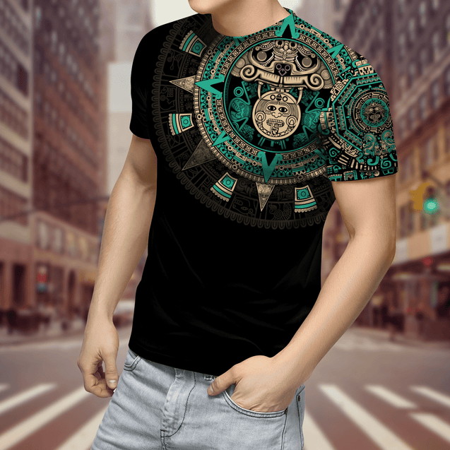 Aztec Mexico Blue 3D All Over Printed Unisex Shirt