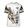 Personalized Name Bull Riding 3D All Over Printed Unisex Shirts Tattoo