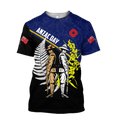 Honor and respect day blue ver. Australia and Kiwi Veteran 3D print shirts