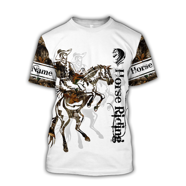 Personalized Name Rodeo 3D All Over Printed Unisex Shirts Rodeo Pattern Horse Riding Tattoo