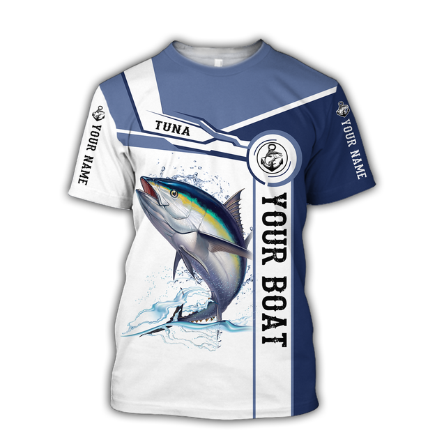 Custom name Tuna fishing Catch and Release 3D Design print shirts