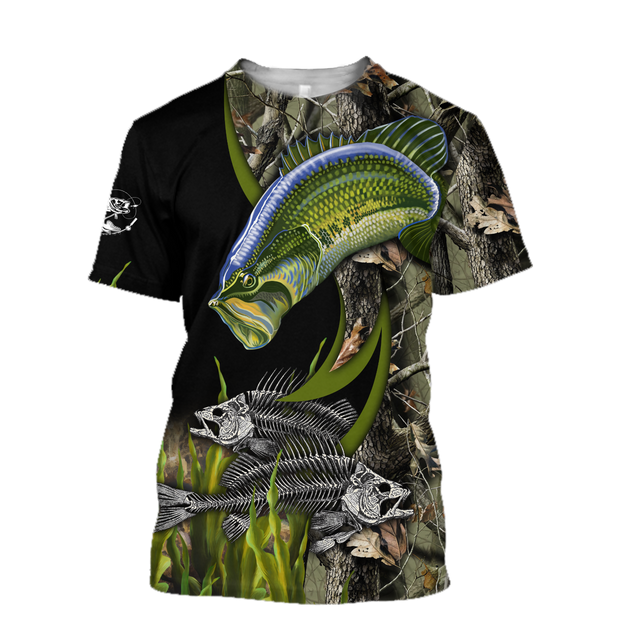 Bass Fishing Painting Fall Camo Reaper 3d print shirts