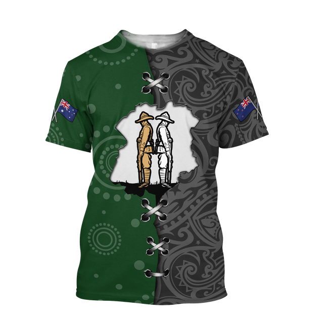 Remembrance Australia and Kiwi Soldier 3D print shirts