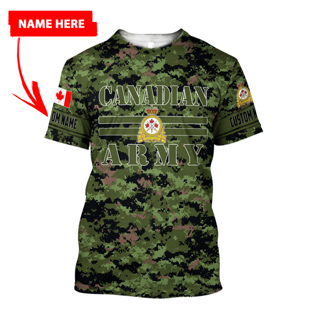 Personalized Name XT Canadian Army Pullover 3D All Over Printed Shirts PD12032104