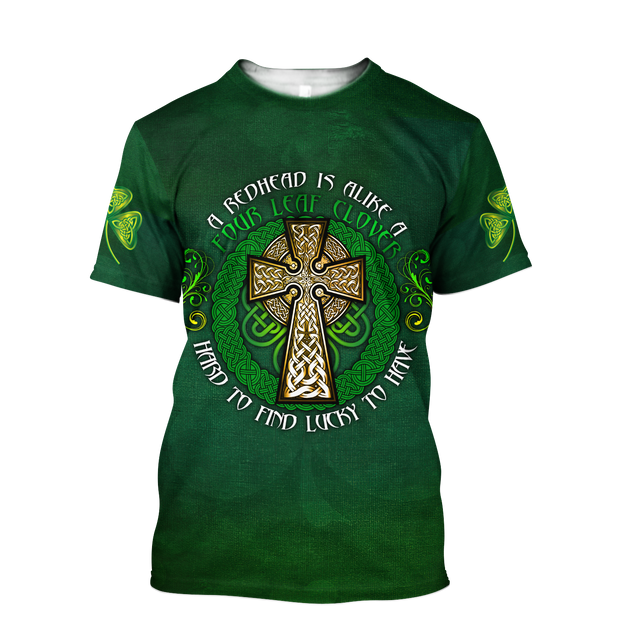 Premium Unisex Hoodie Irish St.Patrick  Celtic Cross And Shamrock  ML