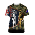 Remember Soldiers camo Australia and Kiwi Veteran 3D print shirts