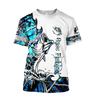 Bass Fishing Sport Blue Camo tattoo 3D shirts for men and women