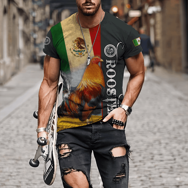 Rooster Mexico 3D All Over Printed Hoodie