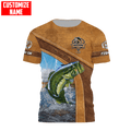 Custom name Bass Fishing Jumping 3D printed shirts