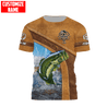 Custom name Bass Fishing Jumping 3D printed shirts