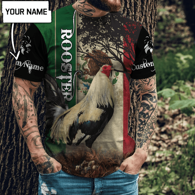 Personalized Name Rooster Mexico 3D All Over Printed Hoodie