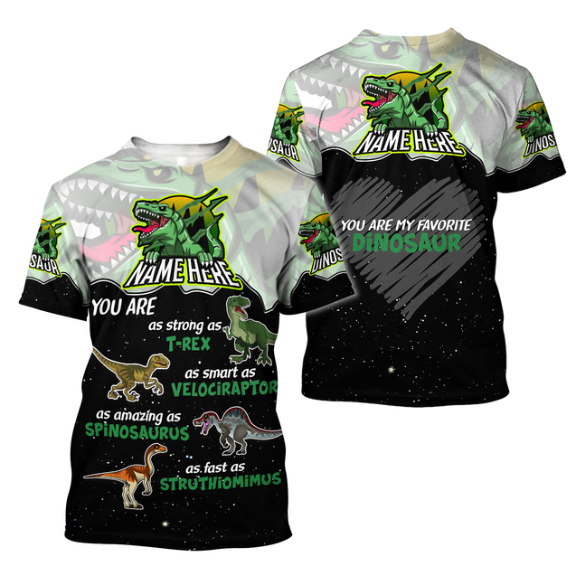 Customize Name Dinosaur 3D All Over Printed Unisex Shirts My Favorite Dinosaur