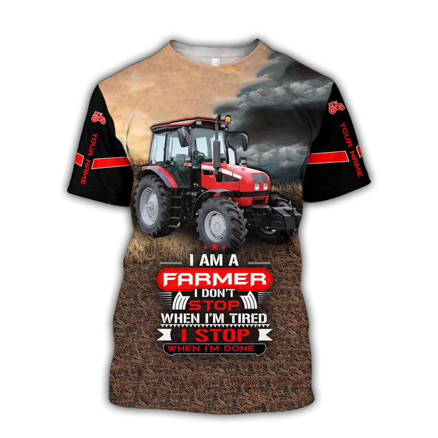 3D All Over Printed Tractor  Red  Unisex Shirts Custom Name XT NTN20022103