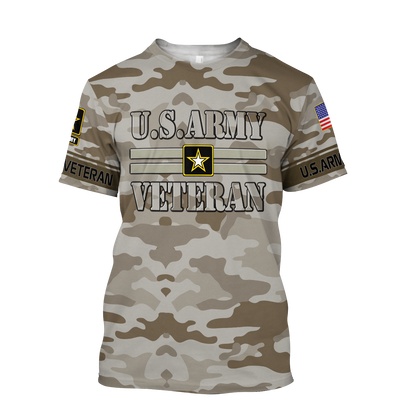 US Army Veteran 3D All Over Printed Shirts PD07122001