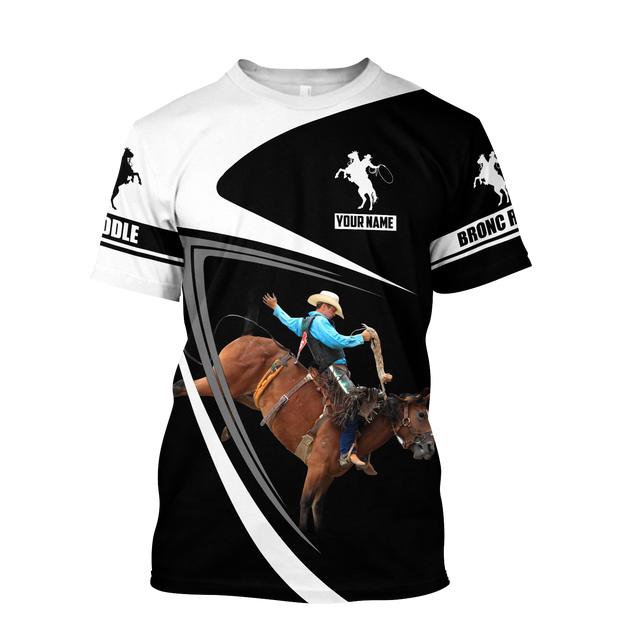 Personalized Name Rodeo 3D All Over Printed Unisex Shirts Bronc Riding Ver 3