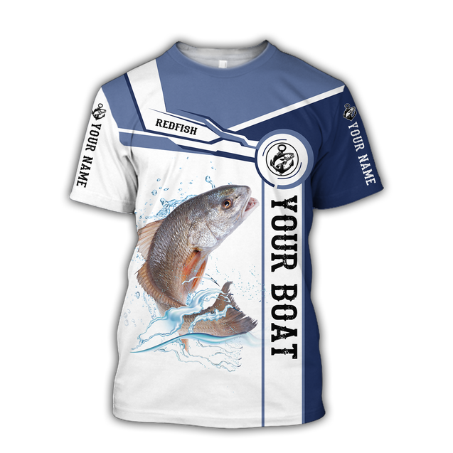 Custom name Redfish fishing Catch and Release 3D Design print shirts