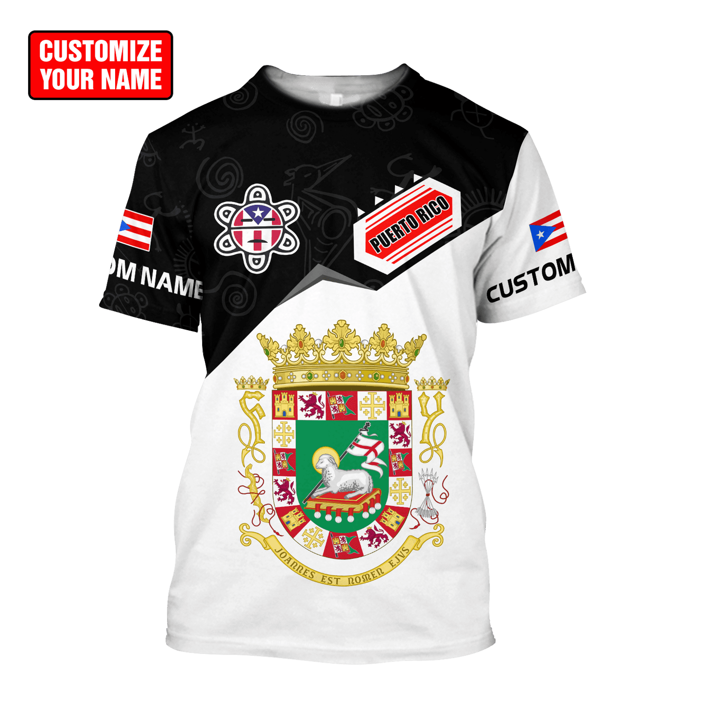 Customize Name Puerto Rico 3D All Over Printed Unisex Shirts