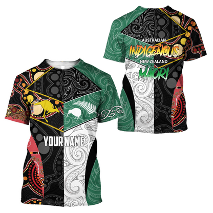 Custom Name Australia Indigenous And New Zealand Maori 3D All Over Printed Unisex