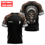 Customized name Native American 3D All Over Printed Unisex Shirts