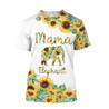 Mama Elephant Sunflower - Mother's Day Gift 3D Unisex Shirt